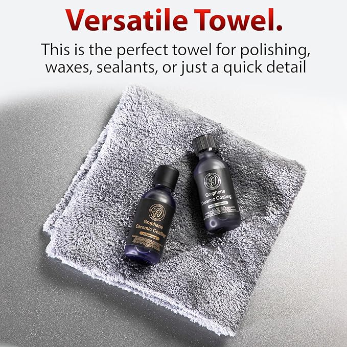 Adam's Borderless Grey Microfiber Towel (6pk) - Premium Ultra Soft Car Detailng Towel Cloths, 480gsm - Safe for Car Wash, Home Cleaning & Pet Drying Cloths (16 Inch x 16 Inch) - Image 4