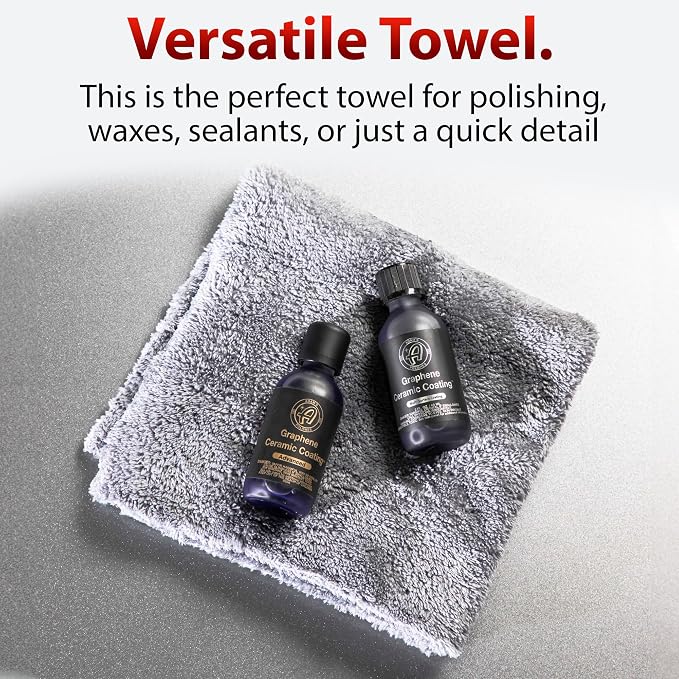 Adam's Borderless Grey Microfiber Towel (6pk) - Premium Ultra Soft Car Detailng Towel Cloths, 480gsm - Safe for Car Wash, Home Cleaning & Pet Drying Cloths (16 Inch x 16 Inch) - Image 4