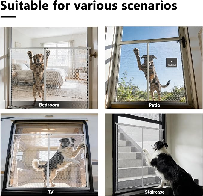 Guardian Steel Pet Grille Rv Door Protector for Dogs, Cats - Scratch Protector (White, 48 Inch) - Image 4