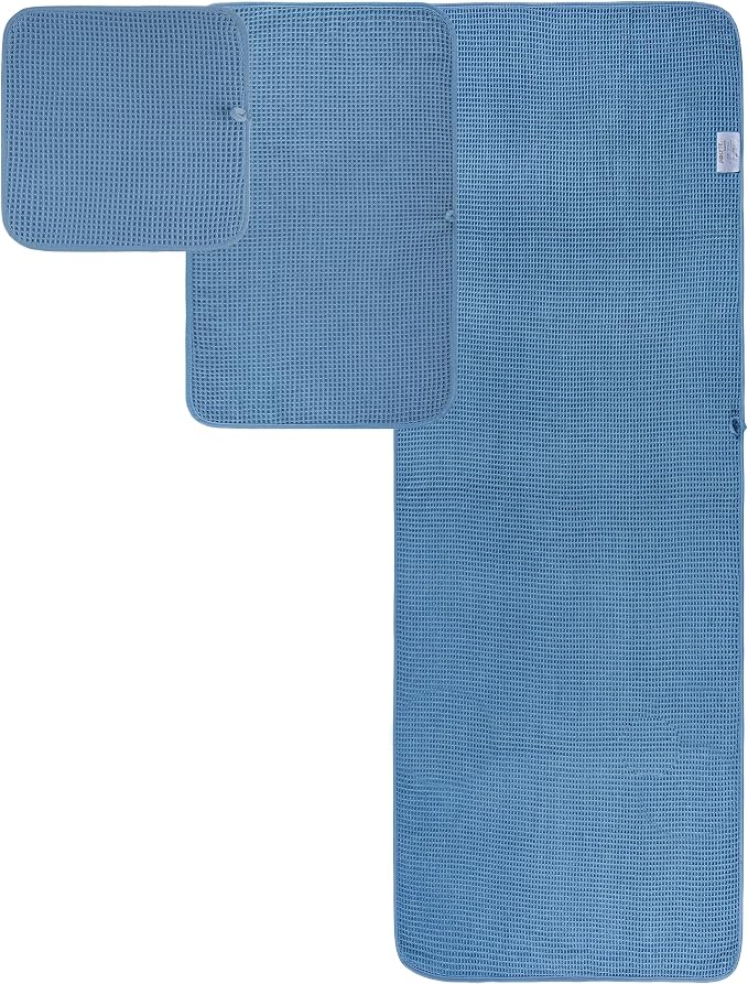 POLYTE 430 GSM Microfiber Quick Dry Lint Free Oversize Bath Towel Set, 6 Piece (Waffle Weave) - Image 9