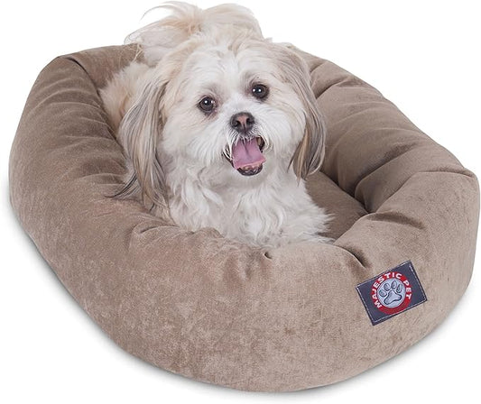 Majestic Pet Villa 24 Inch Shredded Memory Foam Dog Bed for Small Sized Dog 24x19x7 Inch–Orthopedic Pet Bed - Washable Small Puppy Mat with Head Support-Pearl by MajesticPet