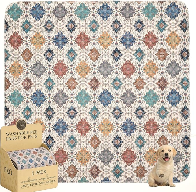 Washable Pee Pads for Dogs,Great Urine Absorbent Reusable Puppy Training Pads,Waterproof,Leak-Proof & Non-Slip Potty Pads for Whelping,Crate,Playpen,Bed.(Colorful Day,72"x72") by Peepads