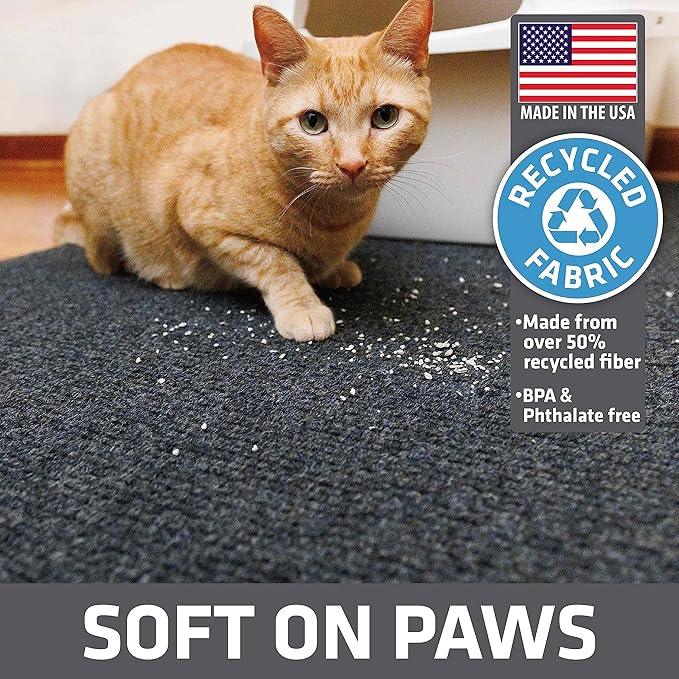 Drymate Cat Litter Box Mat, Litter Trapping Mat, Charcoal, 30x45 Jumbo XXL | Waterproof, Urine-Proof, Absorbent, Machine Washable, Soft on Paws, Contains Mess, Protects Floors, Kitten Supplies, USA Made - Image 4