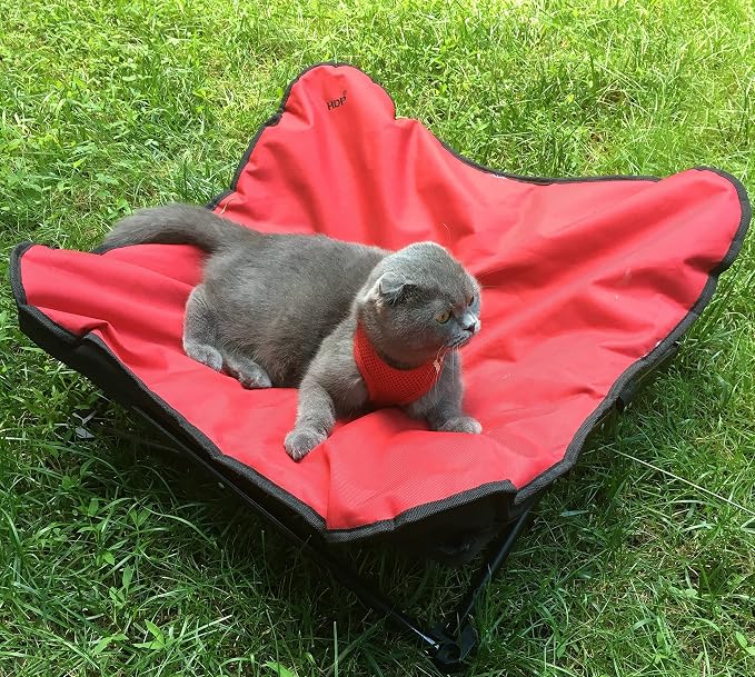 HDP Elevated Padded Napper Cot Space Saver Pet Bed Color:Red Size:Medium - Image 4