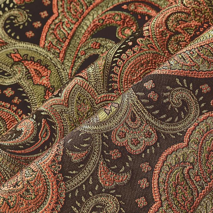 Loom and Mill Jacquard Paisley Sofa Couch Covers, Multi Color, 71"x118" | Luxury Damask Sofa Throw Cover with Tassels for 2-3 Cushion Couch, Sectional Couch Cover Sofa Slipcover for Dogs Pets - Image 5