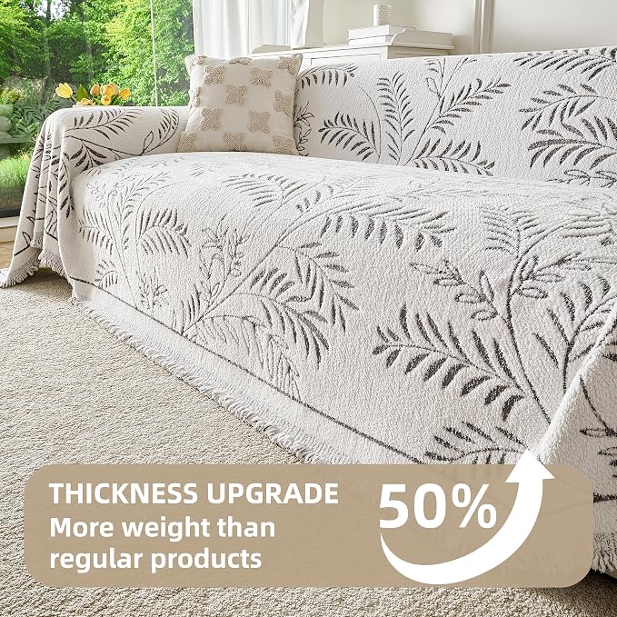 Couch Cover for Dogs Washable Sofa Cover, Sectional Couch Covers, Sofa Covers for 2 Cushion Couch, Non Slip Stripe Sofa Slipcovers Furniture Protector (Eucalyptus Brown 91x71) - Image 5