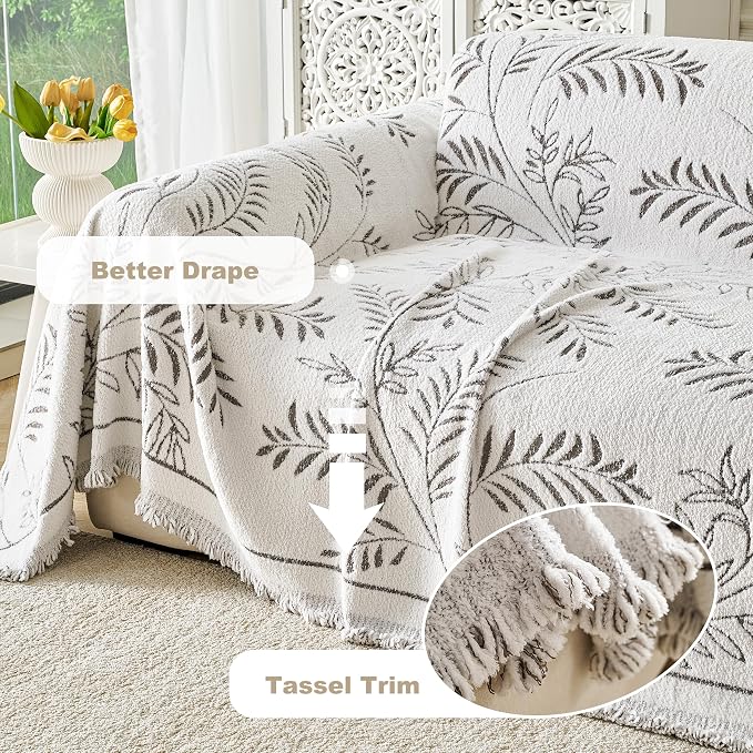 Couch Cover for Dogs Washable Sofa Cover, Sectional Couch Covers, Sofa Covers for 2 Cushion Couch, Non Slip Stripe Sofa Slipcovers Furniture Protector (Eucalyptus Brown 91x150) - Image 4
