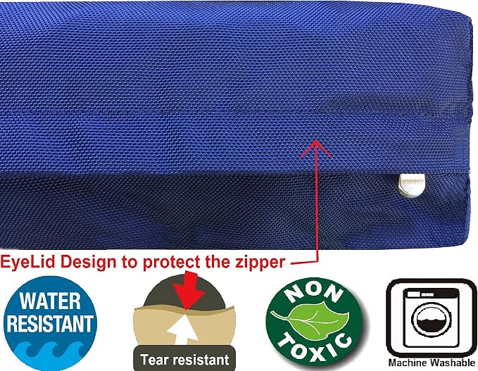 Dogbed4less Medium Large Orthopedic Dog Bed with Memory Foam for Pet, Waterproof Liner with Strong Nylon Blue External Cover, 37X27X4 Inches - Image 3