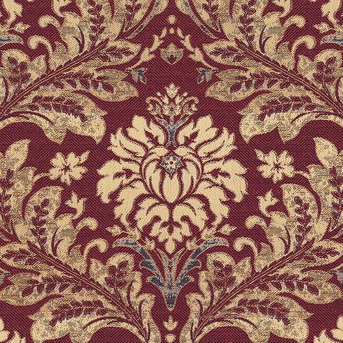 Loom and Mill Luxury Jacquard Sofa Arm Covers 2 PCS, Burgundy Red, 14x14in | Elegant Damask Couch Armrest Cover with Tassels, Non-Slip Furniture Protector for Chair Sofa Recliners Couch Dogs Pets - Image 5