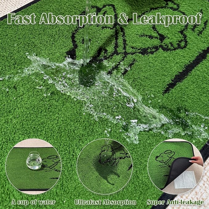 Qeils Reusable Puppy Pads , Washable Pee Pads for Dogs 18" x 30" 2 Pack | Super Absorbent & Leakproof Potty Training Pads, Plush Grass-Look With Non-Slip Backing For Crates, Playpens & Small Pets - Image 2