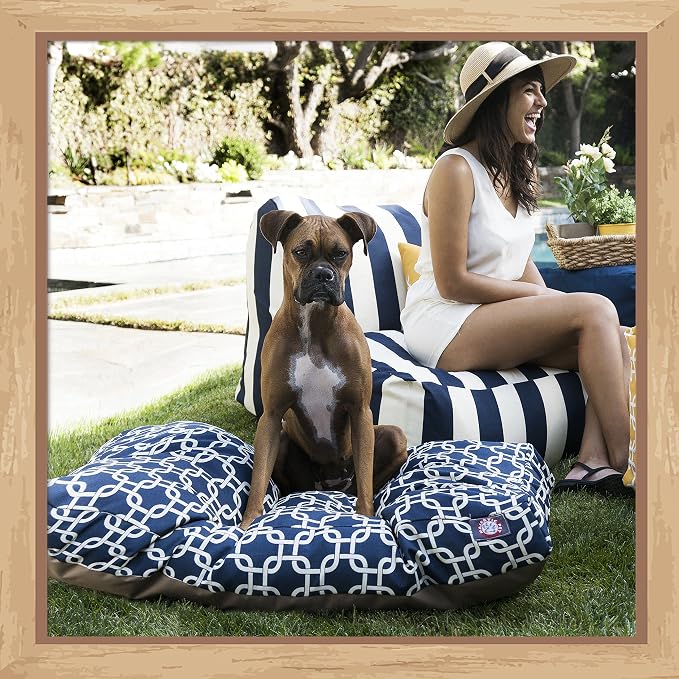 Red Links Medium Rectangle Indoor Outdoor Pet Dog Bed With Removable Washable Cover By Majestic Pet Products - Image 6
