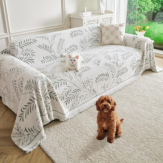 Couch Cover for Dogs Washable Sofa Cover, Sectional Couch Covers, Sofa Covers for 2 Cushion Couch, Non Slip Stripe Sofa Slipcovers Furniture Protector (Eucalyptus Green 91x134) by Unknown