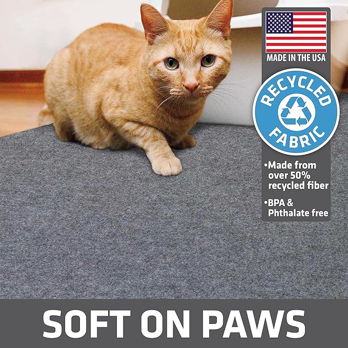 Drymate Cat Litter Box Mat, Litter Trapping Mat, Light Grey, 29x36 XL | Waterproof, Urine-Proof, Absorbent, Machine Washable, Soft on Paws, Contains Mess, Protects Floors, Kitten Supplies, USA Made - Image 4