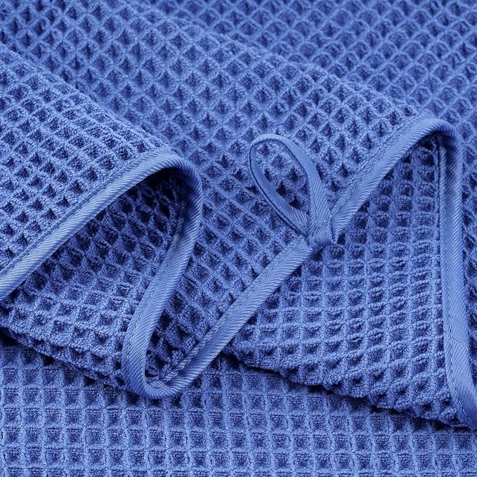 POLYTE 430 GSM Microfiber Oversize Quick Dry Lint Free Bath Towel, 60 x 30 in, 4 Pack (Waffle Weave) - Image 4