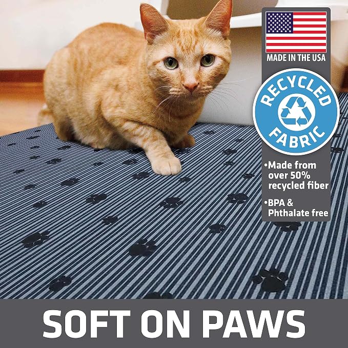 Drymate Cat Litter Box Mat Litter Trapping Mat Dark Grey, 28x36 XL, 2-Pack | Waterproof, Urine-Proof, Absorbent, Machine Washable, Soft on Paws, Contains Mess, Protects Floors, Kitten Supplies, USA Made - Image 4