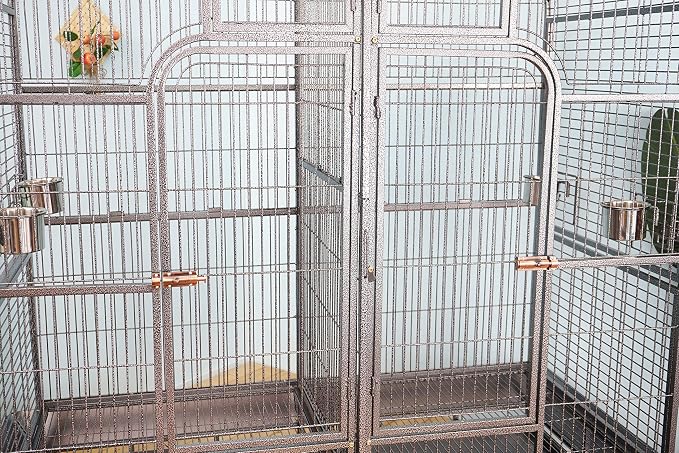 Double Cage with Center Divider for Bird Parrot Aviary W64xD32xH73 New - Image 3