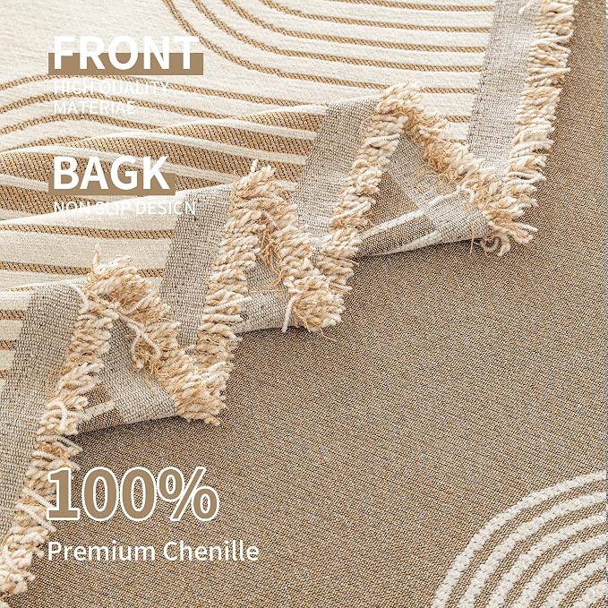VANJOROY Boho Couch Chair Cover, Armchair for 1 Cushion Couch, Washable Chenille Sofa Cover Protector Soft Sofa Slipcovers for Pets Dog with Tassel,71"x 91" - Image 7