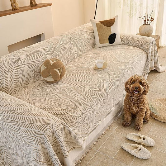 Couch Covers for Sofa, Sofa Covers Washable, Sectional Couch Covers, Sofa Covers for 2 Cushion Couch, Non Slip Stripe Sofa Slipcovers Furniture Protector (Khaki, 71x118) by Unknown