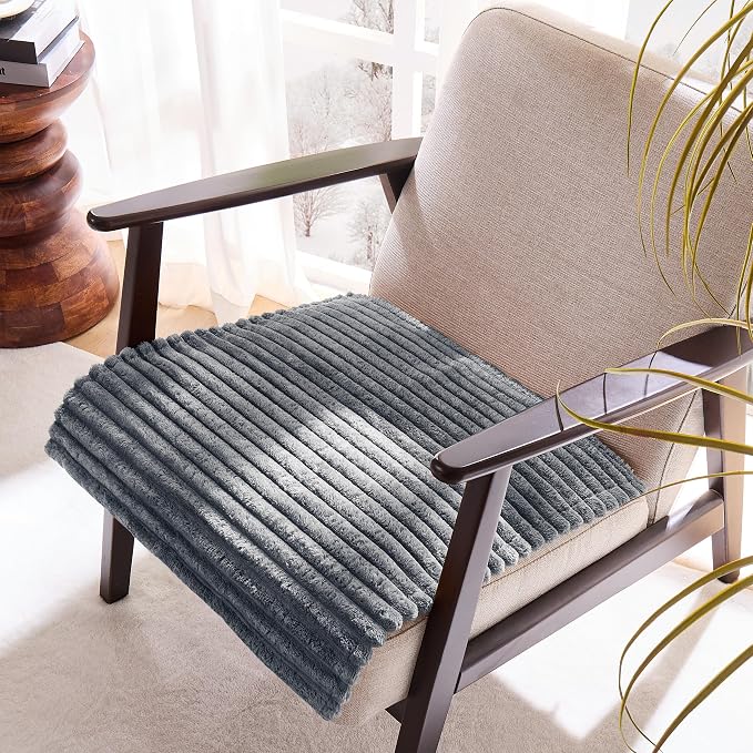 100% Waterproof Couch Arm Covers 2pcs, Fuzzy Chair Arm Covers Thick Soft Recliner Chair Armrest Protectors, Non-Slip Couch Armrest Cover Pet mats for Sofa (Titanium Gray, 22" x 22" 2 Pack) - Image 2