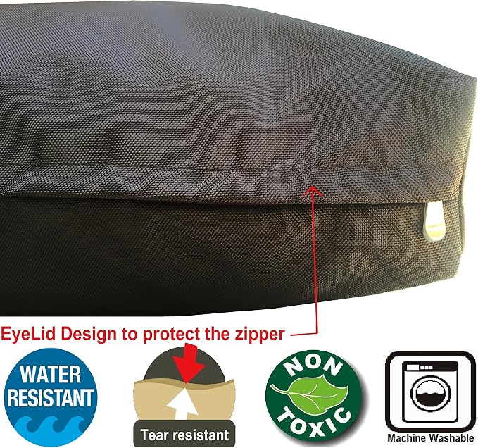 Dogbed4less XL Memory Foam Dog Bed for Medium to Large Dogs with Orthopedic Comfort, Waterproof Liner and Heavy Duty Nylon Cover 40X35 Pillow, Seal Brown - Image 3