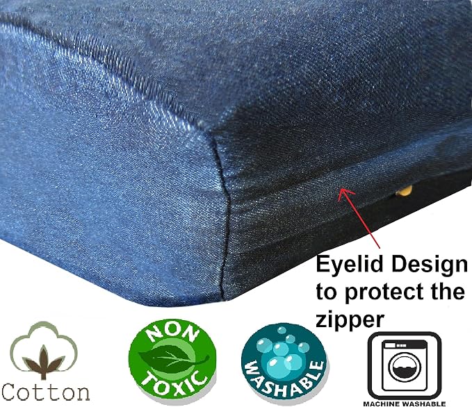 Dogbed4less Memory Foam Dog Bed Pillow, Waterproof Lining and Machine Washable Denim Cover Extra Large 47X29 Inches, Blue - Image 5