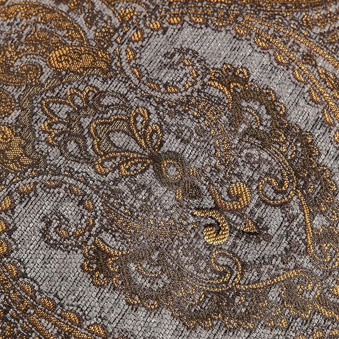 Loom and Mill Luxury Jacquard Sofa Arm Covers 2 PCS, Bronze Gold, 14x14in | Classic Antique Couch Armrest Cover with Tassels, Non-Slip Furniture Protector for Chair Sofa Recliners Couch Dogs Pets - Image 5