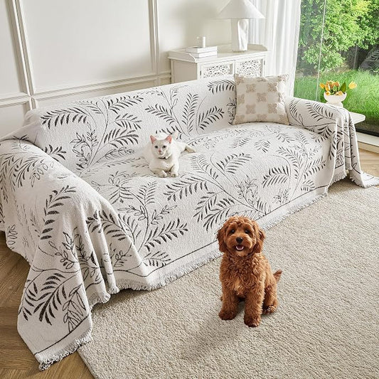 Couch Cover for Dogs Washable Sofa Cover, Sectional Couch Covers, Sofa Covers for 2 Cushion Couch, Non Slip Stripe Sofa Slipcovers Furniture Protector (Eucalyptus Brown 71x118) by Unknown