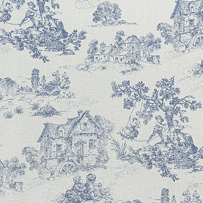 Loom and Mill Luxury Jacquard Toile Sofa Couch Covers, Blue, 71"x118" | French Country Style Sofa Throw Cover with Tassels for 2-3 Cushion Couch, Sectional Couch Cover Sofa Slipcover for Dogs Pets - Image 6