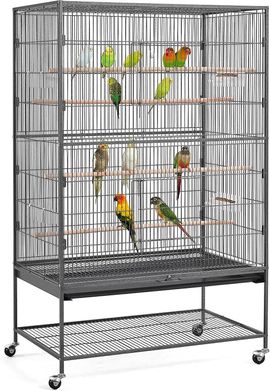 Yaheetech 60.5inch Extra Large Bird Cage Metal Parrot Cage Flight Cage for Cockatiels African Grey Quaker Green Cheek Sun Conure Medium Birds Parrots by Unknown