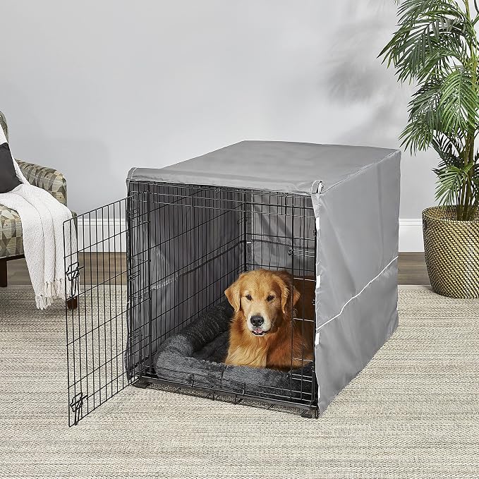 New World Dog Crate Comfort Kit by, Matching Dog Crate Cover & Dog Bed to Make Your Dogs Crate Their Home, Compatible with Midwest Homes for Pets & New World Dog Crates, Fits 42-Inch Dog Crate, Gray - Image 5