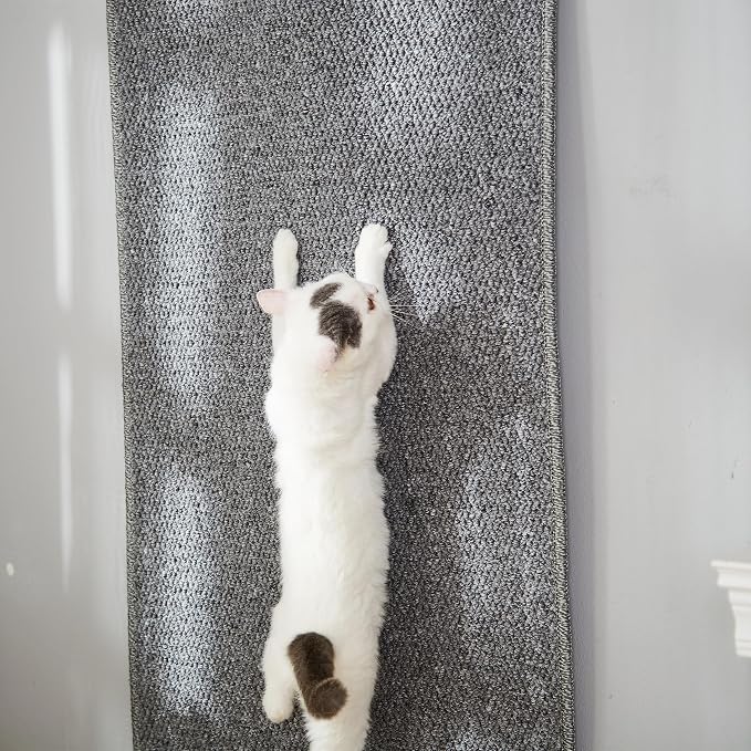 SHENGOCASE 67"x 23.6" Thickened Cat Wall Climbing Carpet, Cat Wall Furniture Scratcher, Scratching Post, Couch Sofa Protector (Grey) - Image 2