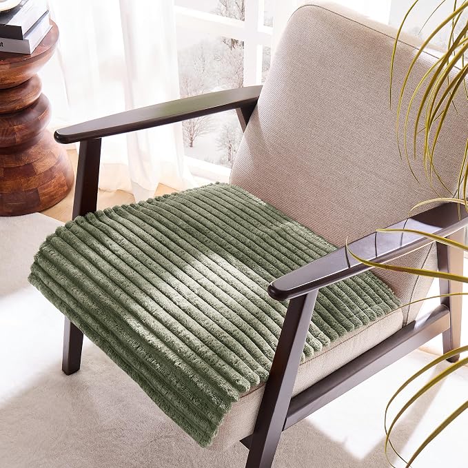 100% Waterproof Couch Arm Covers 2pcs, Fuzzy Chair Arm Covers Thick Soft Recliner Chair Armrest Protectors, Non-Slip Couch Armrest Cover Pet mats for Sofa (Sage Green, 22" x 22" 2 Pack) - Image 2