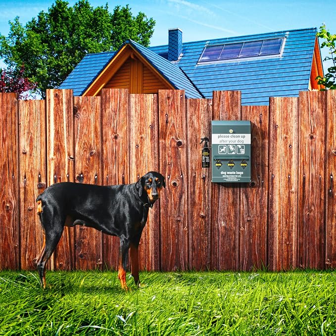 Original Glow in the Dark Dog Poop Station Outdoor - Triple Storage Pet Waste Station with Lock and Rain Guard - 600 Dog Poop Bags Included - Image 6