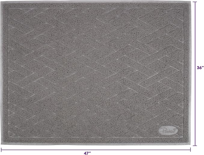 Pawkin Cat Litter Mat, Jumbo XX-Large, 4x3 Feet, Fits Two Litter Boxes or Extra Coverage for One Box, Gray - Image 7