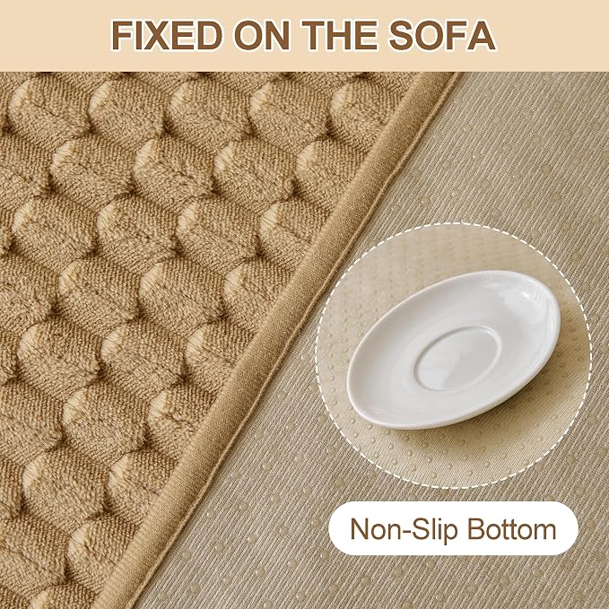 Waterproof Couch Covers for Dogs Washable, Pet sectional Sofa Cover | Non Slip Fuzzy Couch Slipcovers for 3 Cushion, Furniture Protector,Scratch Resistant Couch Covers for Sofa (Khaki,35"x 63") - Image 4