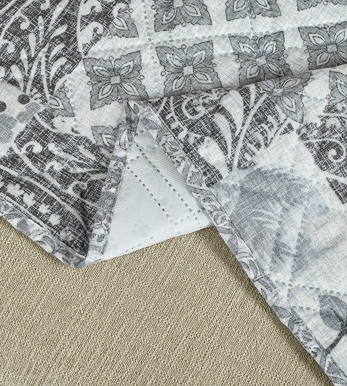 Brilliant Sunshine Multi Grey Flowers Couch Armchair Cover, 23" seat | Patchwork Design, Non Slip Sofa Cover, Quilted Furniture Protector, Washable Chair Slipcover for Pets, Dogs & Cats - Image 5
