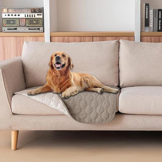 gogobunny 100% Double Sided Waterproof Dog Blanket Soft Pet Bed Cover Reversible Protect Furniture Couch Sofa Car for Puppy Large Dog Cat (Dark Stone/Light Stone, 30x30 Inch (Pack of 1)) by gogobunny