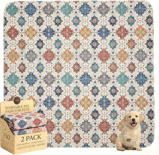 Washable Pee Pads for Dogs,Great Urine Absorbent Reusable Puppy Training Pads,Waterproof,Leak-Proof & Non-Slip Potty Pads for Whelping,Crate,Playpen,Bed.(Colorful Day,48"x48") by Peepads