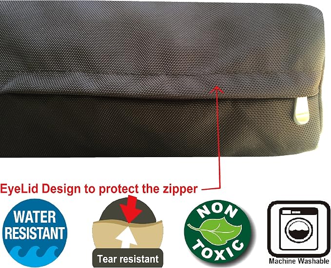Dogbed4less Ultimate Memory Foam Dog Bed, Orthopedic Joint Relief for Small Medium to Extra Large Dogs with Waterproof Liner and Durable Machine Washable Pet Bed Cover, Ballistic in Brown, Large 37x27 - Image 3