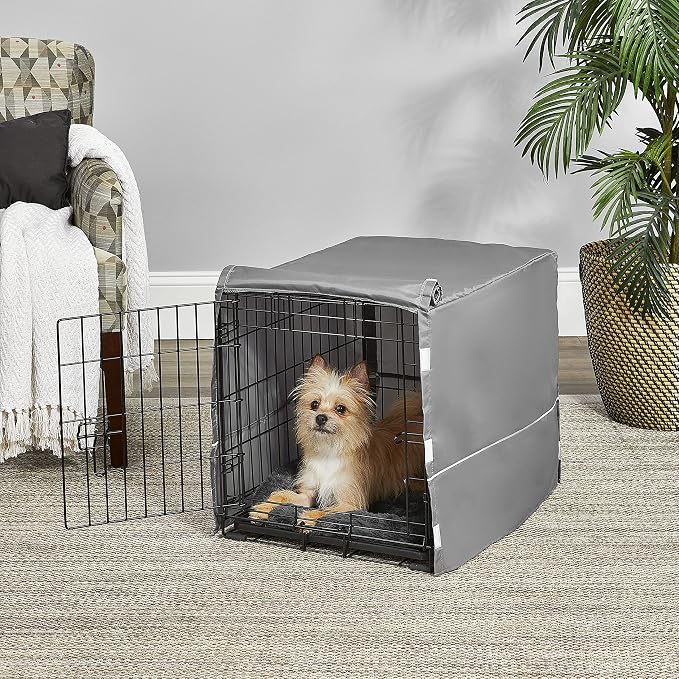 New World Dog Crate Comfort Kit, Matching Dog Crate Cover & Dog Bed, Fits 24-Inch Long Dog Crates, Machine Washable & Dryer Friendly, Gray - Image 5