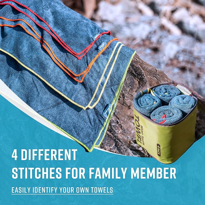 4Monster 4-Pack Quick Dry Microfiber Travel Towels – Super Absorbent, Ultra-Soft Camping Towel Set with Water-Resistant Bag, Lightweight & Compact for RV, Gym, Beach, Pool, Swimming, and Family Trips - Image 3